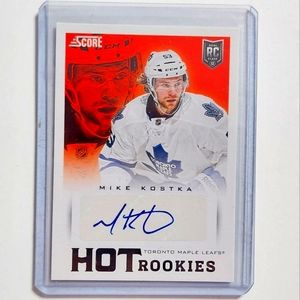 Mike Kostka Panini Score Hot Rookies Autograph Hockey Card 2013/14 Maple Leafs
